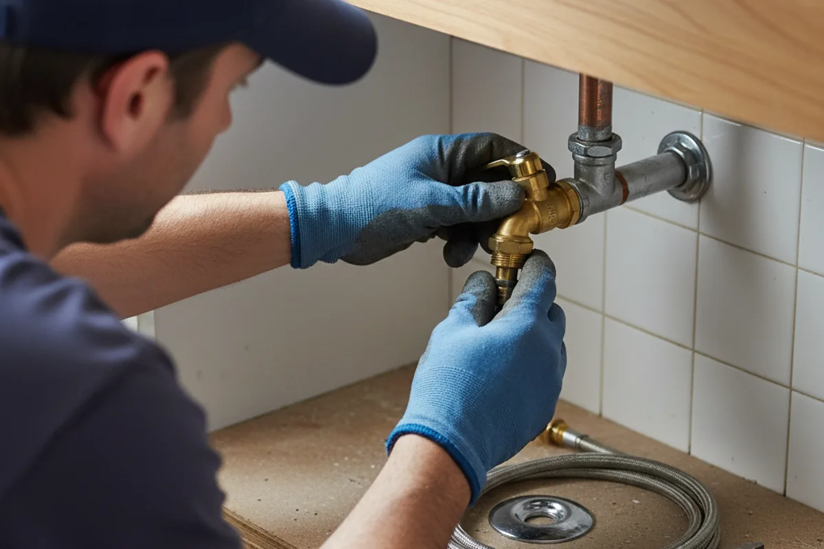 Shutoff valve and fitting work during Emergency Plumbing in Hightstown